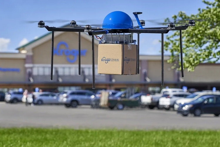 Американские супермаркеты Kroger начали доставлять покупки дронами