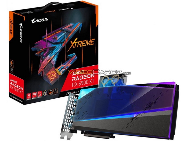 Gigabyte выпустит флагманскую видеокарту Aorus Radeon RX 6900 XT Xtreme WaterForce WB с массивным водоблоком