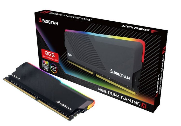 Biostar представила модули памяти RGB DDR4 Gaming X с частотой до 3600 МГц и подсветкой