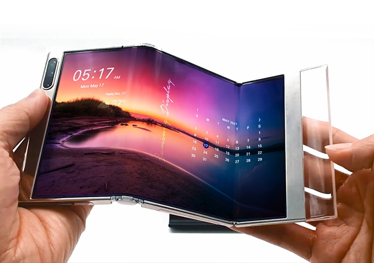 Samsung показала гибкий S-образный экран и 17″ складной дисплей