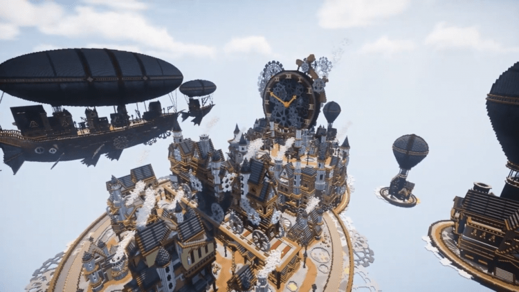 Видео: игрок построил в Minecraft необычный город в стимпанковом антураже